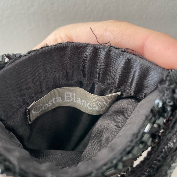 Vintage Y2K Black Beaded Sequin Style Mini Satchel Bag - Picture 11 of 12